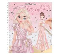 Depesche 13583 TOPModel Create Your Glam Look-Livre de coloriage de 36 Pages pour créer des Tenues, avec 6 Planches d'autocollants, Papier, Multicolored, Taille Unique