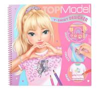Depesche 13585 TOPModel Designer-Kit 60 pages pré-imprimées pour créer des T-shirts, y compris 2 feuilles de stickers, un pochoir et des coloriages, Multicolor