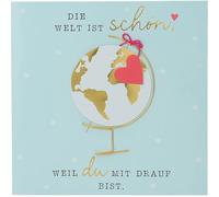 Depesche 13593.44 Paper Love Carte de vœux d'anniversaire pliante avec inscription assortie et designs colorés, sans texte à l'intérieur, carte pliante avec enveloppe