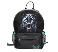 Depesche 13694 Adventure World Panther - Sac à Dos en Noir et Vert, avec Motif panthère, Sac avec Bretelles réglables
