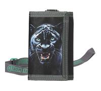 Depesche 13696 Adventure World Panther - Porte-Monnaie en Noir et Vert, avec Motif panthère, Porte-Monnaie avec Bande Lanyard