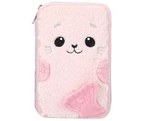 Depesche 13725 Princess Mimi Robby - Trousse à Crayons Rose à 2 Compartiments, avec Motif de phoques, Trousse et Bien Plus Encore