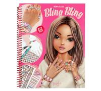 Depesche 13740 TOPModel - Create your Bling Bling: livre de coloriage avec 14 pages de bricolage pour colorier, bricoler et décorer de jolis bijoux, avec 1 feuille d'autocollants strass