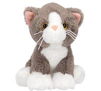 Depesche 13767 TOPModel Fur Ever Friends - Doudou Chat Ruby, avec Fourrure Douce en Gris et Blanc, Peluche de 16 cm env.