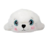 Depesche 13772 Princess Mimi - Doudou Phoque Robby, avec Fourrure Douce en Blanc et Yeux Bleus Scintillants, Peluche de 30 cm env.