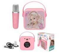 Depesche Kit de karaoké TOPModel 13778 Rose – Haut-parleur Bluetooth, Microphone et câble USB‑C