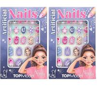 Depesche 13815 TOPModel - Ongles artificiels Beauty and ME, Autocollants, dans de Beaux Designs, 24 Ongles artificiels en Plusieurs Tailles (Lot de 2)