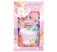 Depesche 13850 Ylvi - Set de bijoux avec chaîne et bracelet, composé de cœurs colorés légèrement pailletés, longueur réglable et élastique