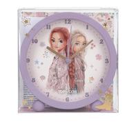 Depesche 13861 TOPModel Cowgirl-Réveil en violet pour enfants, avec motif de mannequin et fleurs, horloge silencieuse avec fonction lumière, pile incluse, Multicolor