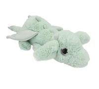 Depesche 13865 Snukis - Peluche Dragon en Vert, avec Fourrure Douce et Yeux argentés Scintillants, Peluche de 20 cm env.