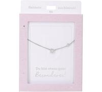Depesche 13895.5 Collier avec lettre D et cœur, plaqué argent, longueur variable (42 cm + 5 cm), comme cadeau ou petite attention