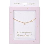 Depesche 13895.8 Collier avec lettre E et cœur, plaqué or, longueur variable (42 cm + 5 cm), comme cadeau ou petite attention