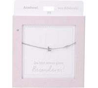 Depesche 13896.10 Bracelet en argent avec pendentif « F » et cœur, longueur variable, cadeau pour vos amis et votre famille