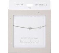 Depesche 13896.30 Bracelet en argent avec pendentif « V » et cœur, longueur variable, cadeau pour vos amis et votre famille