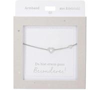Depesche 13896.31 Bracelet en argent avec cœur et strass, longueur variable, cadeau pour vos amis et votre famille