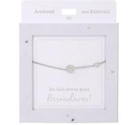 Depesche 13896.43 Bracelet en argent avec patte et pierre pailletée, longueur variable, cadeau pour vos amis et votre famille