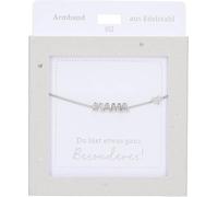 Depesche 13896.53 Bracelet en argent avec inscription « Maman » et pierre pailletée, longueur variable, cadeau pour vos amis et votre famille