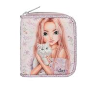 Depesche 13961 TOPModel Blooming Kitty - Porte-Monnaie en Violet, avec Motif de modèle, Motif de Fleurs et Chat, Porte-Monnaie avec Fermeture à Bouton-Pression