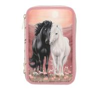 Depesche 13968 Miss Melody Blossom Pony - Trousse à 3 Compartiments garnie en Rose, avec Motif Chevaux et Chevaux, Trousse avec Crayons de Couleur, Ciseaux, règle, etc.