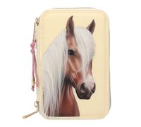 Miss Melody Triple With Horse Head Application Pencil Case Jaune Homme