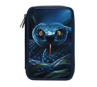 Depesche Trousse à crayons Adventure World 13977 – 2 compartiments, motif serpent, bleu foncé