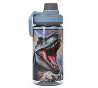 Depesche 13989 Dino World - Gourde Transparente Bleue, avec T-Rex, Gourde avec Bouchon et poignée, capacité d'environ 500 ML