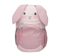 Depesche 13991 Princess Mimi - Sac à dos ergonomique en rose, avec visage de lapin, oreilles tombantes appliquées et motif à pois, sac avec bretelles réglables