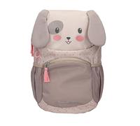 Depesche 13993 Princess Mimi - Sac à dos ergonomique en marron et beige, avec visage de chien, oreilles tombantes appliquées et motif à pois, sac avec bretelles réglables