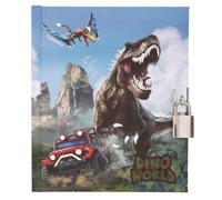 Depesche 13997 Dino World - Dagboek met slot en sleutel, boek in paars, met mode