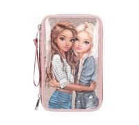 Depesche Trousse à crayons 3 compart. TOPModel Dots Rose pois & paillettes avec crayons, ciseaux