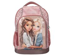 Depesche 14009 TOPModel Dots - Sac à Dos d'école Rose, avec Motif Mannequin, Motif à Pois et Paillettes, Sac d'école avec Bretelles réglables