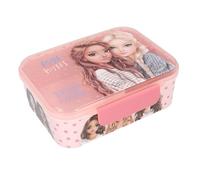 Depesche 14016 TOPModel Dots - Boîte à goûter Rose, avec Motif Mannequin et Motif à Pois, boîte à goûter à 3 Compartiments et séparateur Flexible