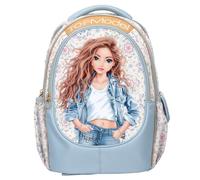 Depesche Sac à dos TOPModel 14021 Festival Fun Bleu foncé/crème motifs mannequin et floral