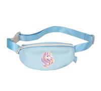 Depesche 14037 Ylvi Sugar Pop - Petit Sac croisé Bleu Clair avec Motif Licorne et Paillettes, Sac à bandoulière avec Sangle réglable.