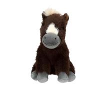 Depesche 14046 Miss Melody - Doudou Cheval en Marron foncé avec Tache en crème, avec Fourrure Douce et Yeux Noirs, Peluche d'environ 20 cm