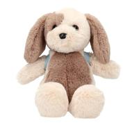 Depesche 14050 Princess Mimi Peluche Chien Milo Marron et crème avec Sac à Dos Bleu et Pendentif os, Chien en Peluche Douillet avec Oreilles battantes, Environ 26 x 15 x 11 cm