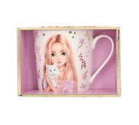Depesche Tasse TOPModel Blooming Kitty 14064 – Porcelaine blanche, motif chats, 300 ml