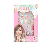 Depesche TOPModel Candy Glam 14071 Lot de 20 faux ongles autocollants, légèrement pointus, dans de beaux designs et effet 3D, disponibles en plusieurs tailles
