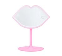 Depesche 14116 TOPModel Candy Glam - Miroir de Table à LED, Miroir en Forme de lèvres avec Bord Lumineux à LED, Miroir de Maquillage avec éclairage Rose