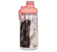 Depesche 14133 Miss Melody Blossom Pony - Gourde Transparente Rose et pêche, avec Motif Cheval, Bouchon et poignée, capacité env. 500 ML
