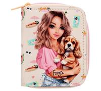 Depesche 14156 TOPModel Sunny Dog Portefeuille pour Enfants en Jaune Clair et Violet, avec Motif de modèle et Motif de Chien Amusant, Portefeuille avec Compartiments et Fermeture à Bouton-Pression
