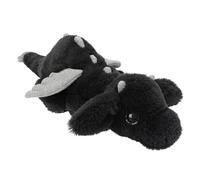 Depesche Peluche Doudou Dragon 14182 – Noir et argent, fourrure douce, yeux argentés, environ 50 cm