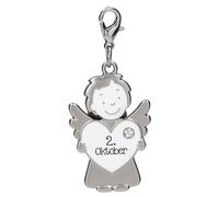Depesche 14340.276 Pendentif ange gardien 365 jours - 2 octobre, en métal, porte-bonheur avec ange, cœur et porte-clés, à offrir à la famille et aux amis