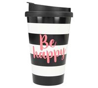 Depesche 2180.003 To-Go Gobelet en plastique réutilisable avec inscription en allemand Be Happy 350 ml