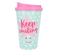 Depesche 2180.029 to-Go Mug en plastique avec inscription Keep Smiling Multicolore 350 ml
