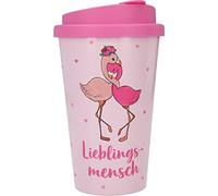 Depesche 2180-049 - Gobelet to Go en Plastique avec Slogan, 350 ML, réutilisable, Personne préférée avec Motif Flamant Rose