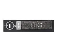Depesche 4298-108 Porte-clés en feutre avec passants gravés et inscription emblématique Big Boss Gris 18,7 x 4,4 x 1 cm