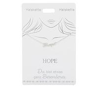 Depesche 4710-003 Collier avec pendentif en argent avec inscription « Hope » réglable en longueur (42 cm + 5 cm), idéal comme cadeau ou petite attention, argent