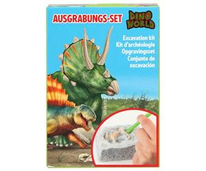 Depesche 5556 Dino World - Kit d'excavation - Petit Bloc de plâtre avec Squelette de Dinosaure - Assortis