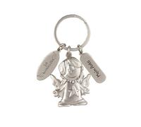 Depesche 7518-001 Porte-clés ange gardien en métal porte-bonheur, avec ange et message d'amour pour offrir à un membre de la famille, à un ami ou à des connaissances Bleu Taille unique